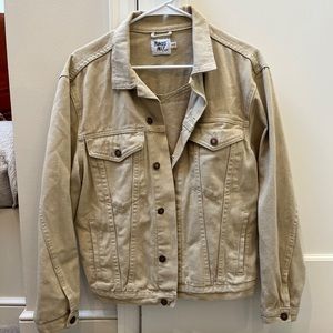 Oversize tan denim jacket